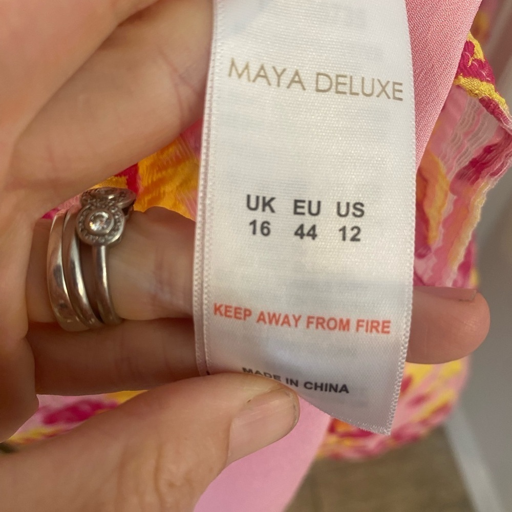 Maya Deluxe Floral Tutti Frutti Midi Strapless Dress NWT - Picture 9 of 9